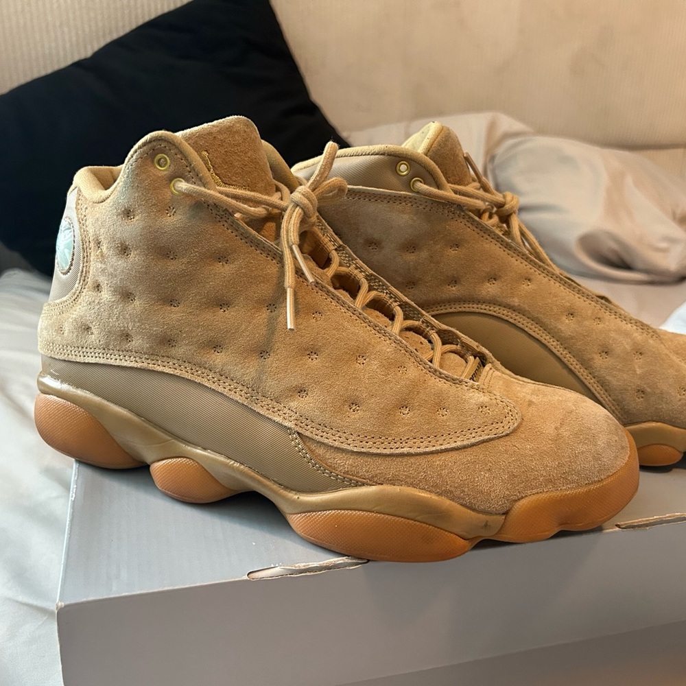 Tan Suede High-Top Sneakers